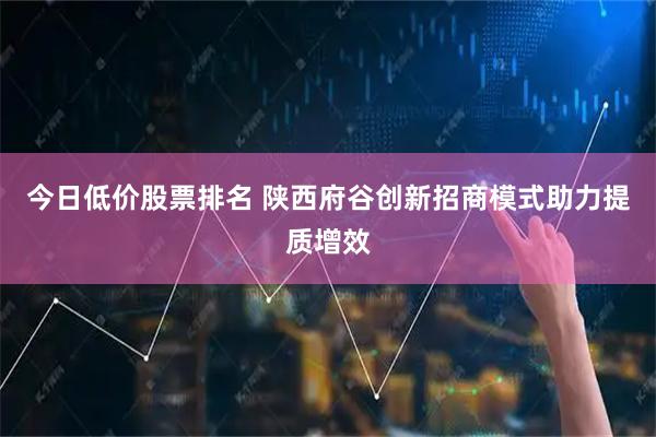 今日低价股票排名 陕西府谷创新招商模式助力提质增效