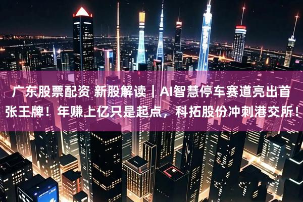 广东股票配资 新股解读｜AI智慧停车赛道亮出首张王牌！年赚上亿只是起点，科拓股份冲刺港交所！